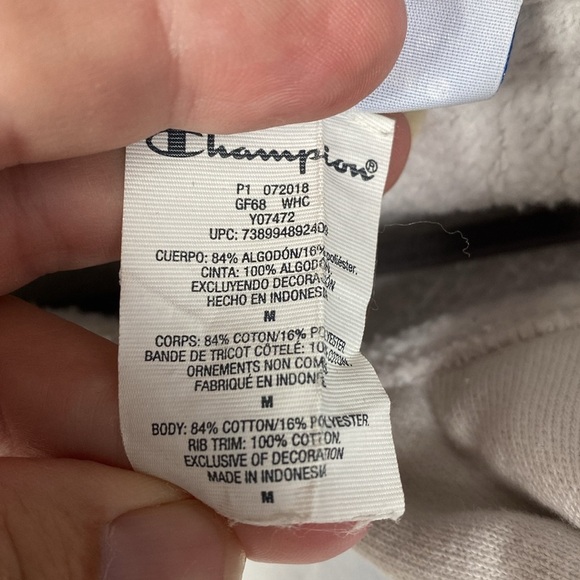 Champion Reverse weave hoodie with large logo white vintage M - Picture 8 of 9